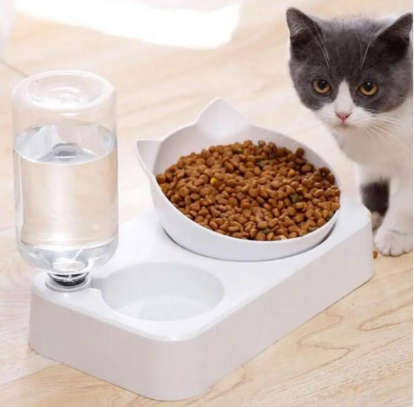 2 in 1 Pet Water Fountain Pet Rice Basin