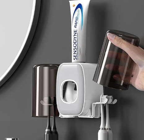 Set Wall Mounted Toothpaste Dispenser Automatic Squeeze