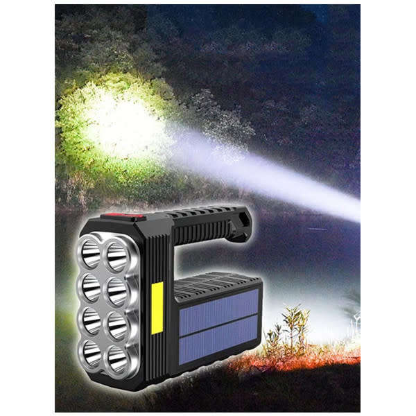 8 LED Solar Rechargeable Flashlights Multifunction LED Torch Portable Flashlight