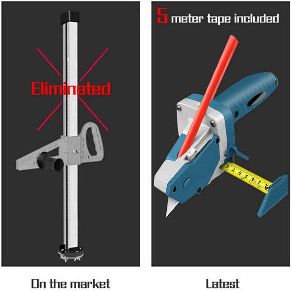 Drywall All in one Hand Tool with Measuring Tape and Utility Knife Measure
