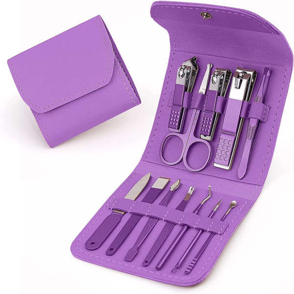 12 Piece Purple Nail Clipper Set