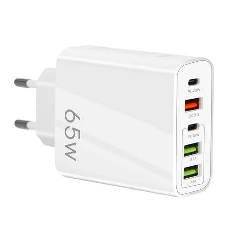 USB C Wall Charger 65W 5 Ports Fast Charging USB-C Charger TYPE-C Charger