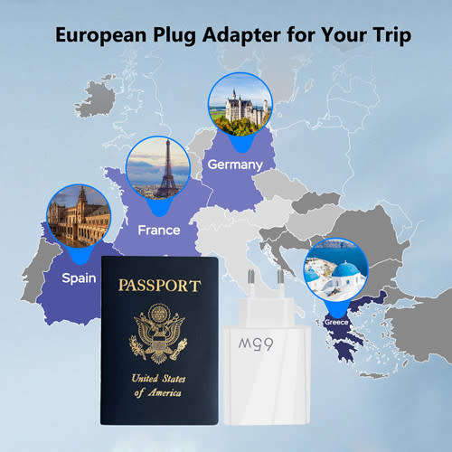 USB C Wall Charger 65W 5 Port Fast Charging Block USB C Charger