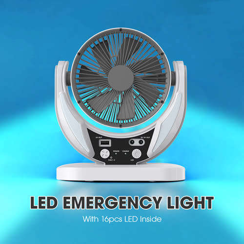 6Inch Desk Fan Solar Fan With Solar Panel USB Rechargeable Fan