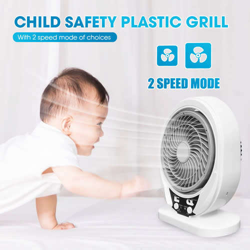 6Inch Desk Fan Solar Fan With Solar Panel USB Rechargeable Fan