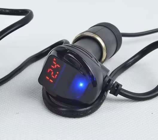 Car Cigarette Lighter One To Three Charger Socket One To Three Plug With Digital Display 13.6V