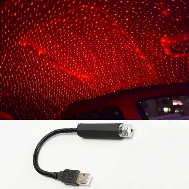 Car USB Starry Sky Projector Lamp LED Hose Laser Light Car Interior Ambient Light