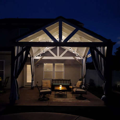 Solar Powered Outdoor Patio String Lights Bistro String Lights with 10 LED Clear