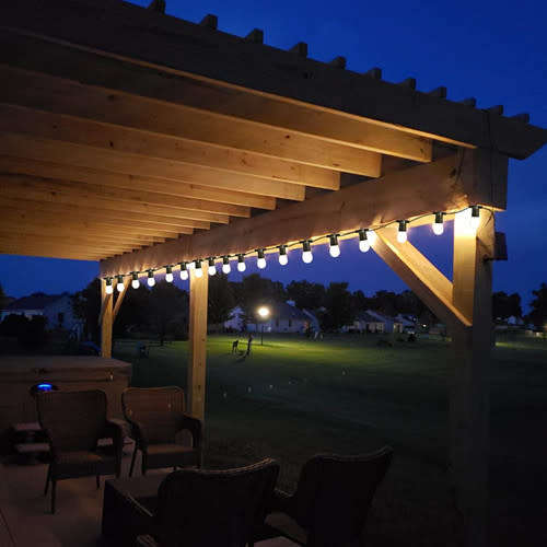 Solar Powered Outdoor Patio String Lights Bistro String Lights with 10 LED Clear