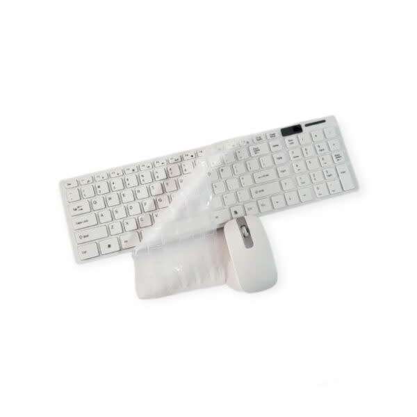 Ultra-thin 2.4g Wireless Keyboard Mouse Combos With Keypad Film Black/White