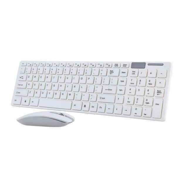 Ultra-thin 2.4g Wireless Keyboard Mouse Combos With Keypad Film Black/White