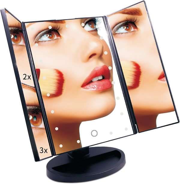 Desktop Mirror with LED Light Magnifiers