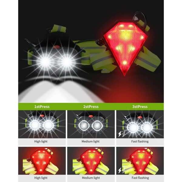 USB Rechargeable Running Chest Strap Light