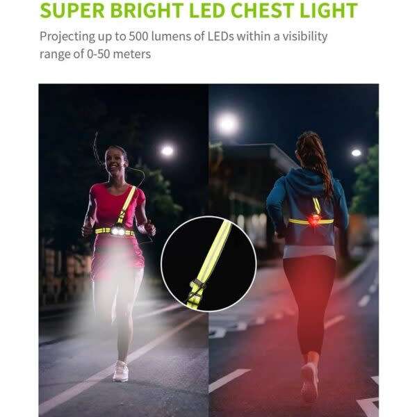 USB Rechargeable Running Chest Strap Light