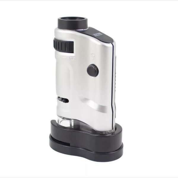 Magnifier Pocket Microscope Monocular Zoom HD Tickets LED Lighted Handheld