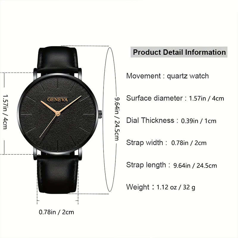 1 Piece Casual Business Men`s Quartz Watch And 3 Pieces Bracelet