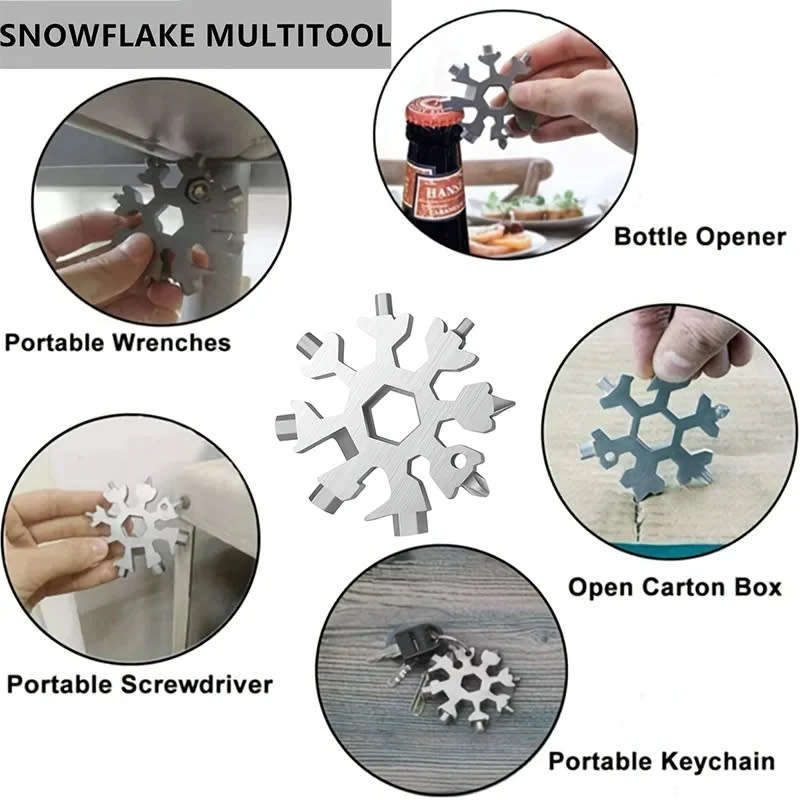 18 In 1 Snowflake Multitool, Christmas Stocking Stuffer,Unique Gifts For Men Women, Snowflake Multi-