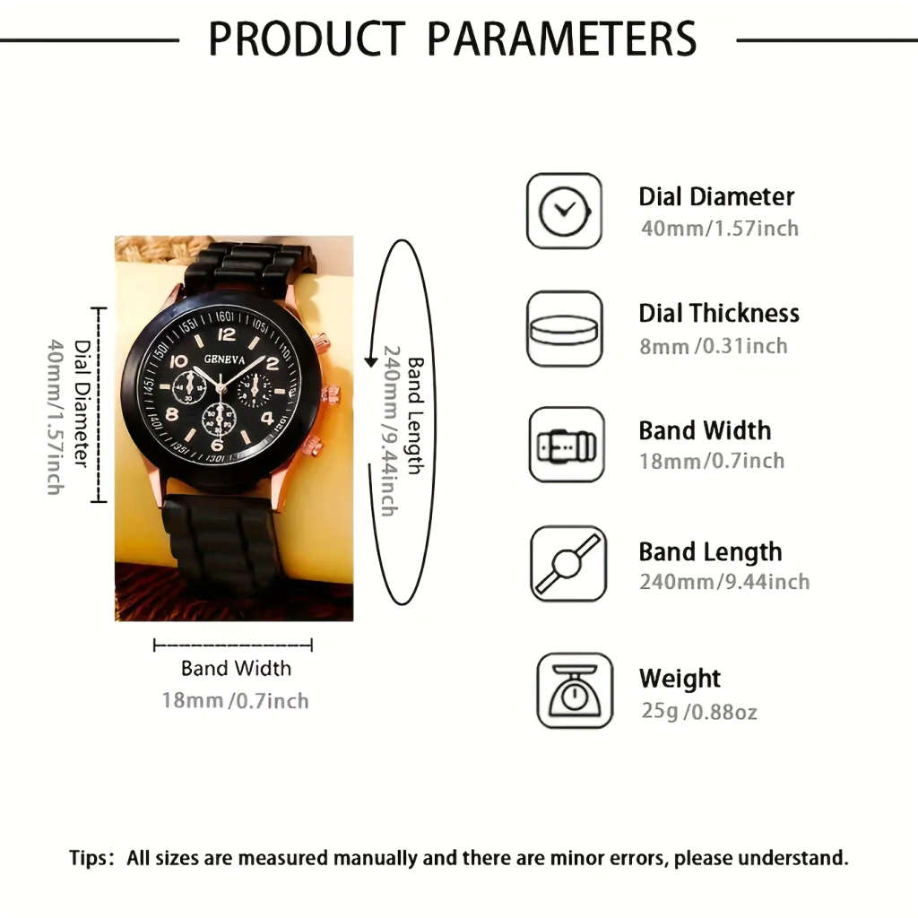 2 Pcs Couple Watches Simple Fashion Quartz Watch Analog Silicone Watch, Valentine`s Day Gift For Him