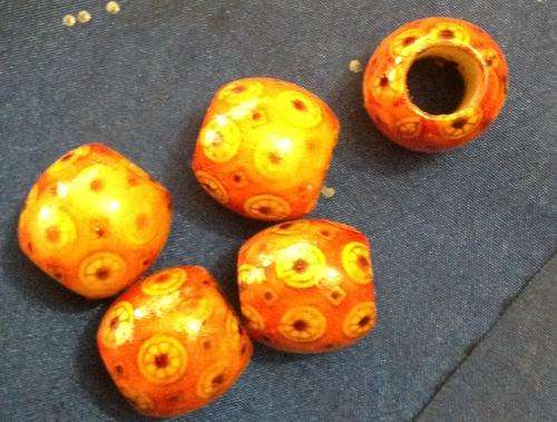 20mm orange wooden bead.  -*SALE* *SALE*