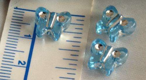 DiamantÃ© acrylic butterfly beads (pack of 50 beads)