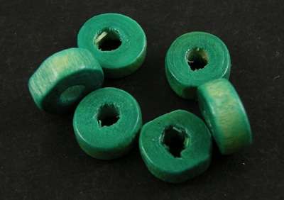 Flat round wooden beads (pack of 100 beads)