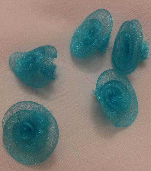 Turquoise organza roses (pack of 20)