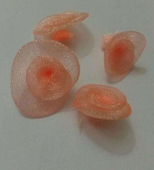 Peach organza roses (pack of 20)