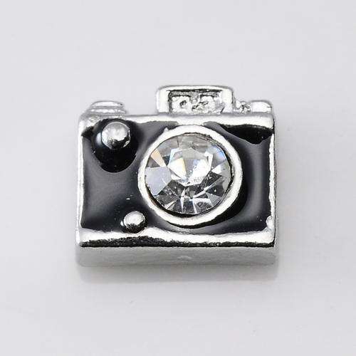 Diamante camera charm for floating locket
