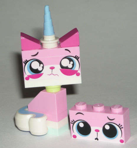 LEGO MOVIE UNIKITTY MINIFIGURE SAD CRYING PUZZLED FACES PINK CAT 70818