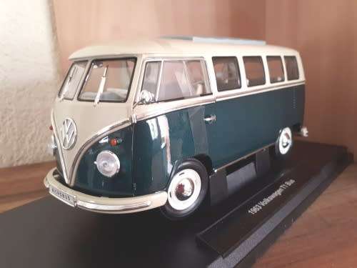 VW Kombi Fleetline w part Soft Top WELLY Die Cast Sc 1/18