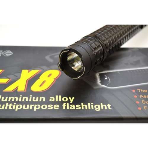 X8 POLICE STUN BATON WITH BUILT IN LED TORCH 10 MILLION VOLTS |40CM