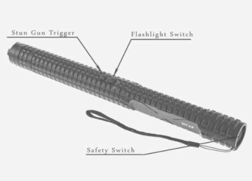 X8 POLICE STUN BATON WITH BUILT IN LED TORCH 10 MILLION VOLTS |40CM