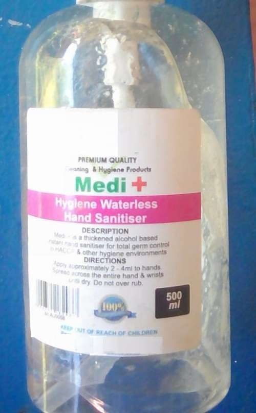 MEDI + HYGIENE WATERLESS HAND SANITISER GEL - 500ML IN PUMP BOTTLE