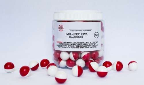 PEPPER BALLS - PAVA BALLS (0.68 CAL) RED / WHITE - JAR OF 140