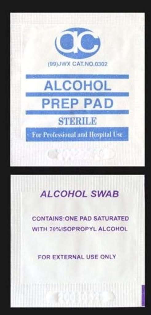 LISTING FOR RSMITH75 : GLASS TUBES X 2 and ALCOHOL SWABS X 1 (BOX OF 200)  25mm x 25mm