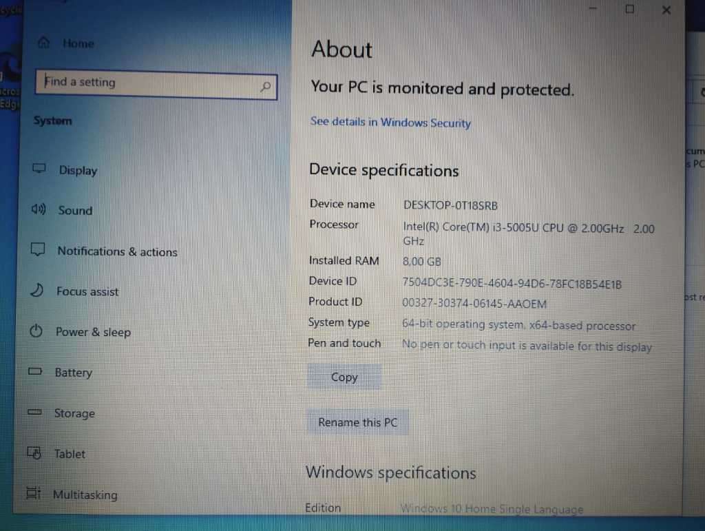 HP 250 G4 - I3-5005U 8GB Ram. needs new battery, no charger