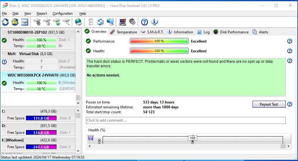 WD blue 500gb laptop hardrive