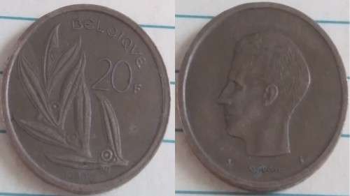 1980 - Belgium - 20 Francs - Baudouin I French text - Demonetised Feb 2002 -Nickel brass
