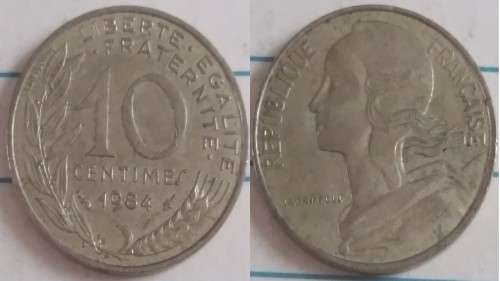 1984 - France - 10 centimes - Marianne - Demonetised Feb 2002 -Copper-aluminium-nickel