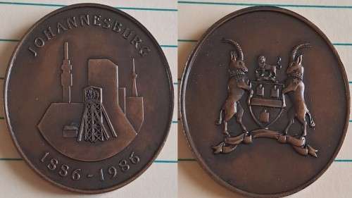1986 - Bronze Souvenir Medal - 1886 - 1986 Johannesburg Centenary