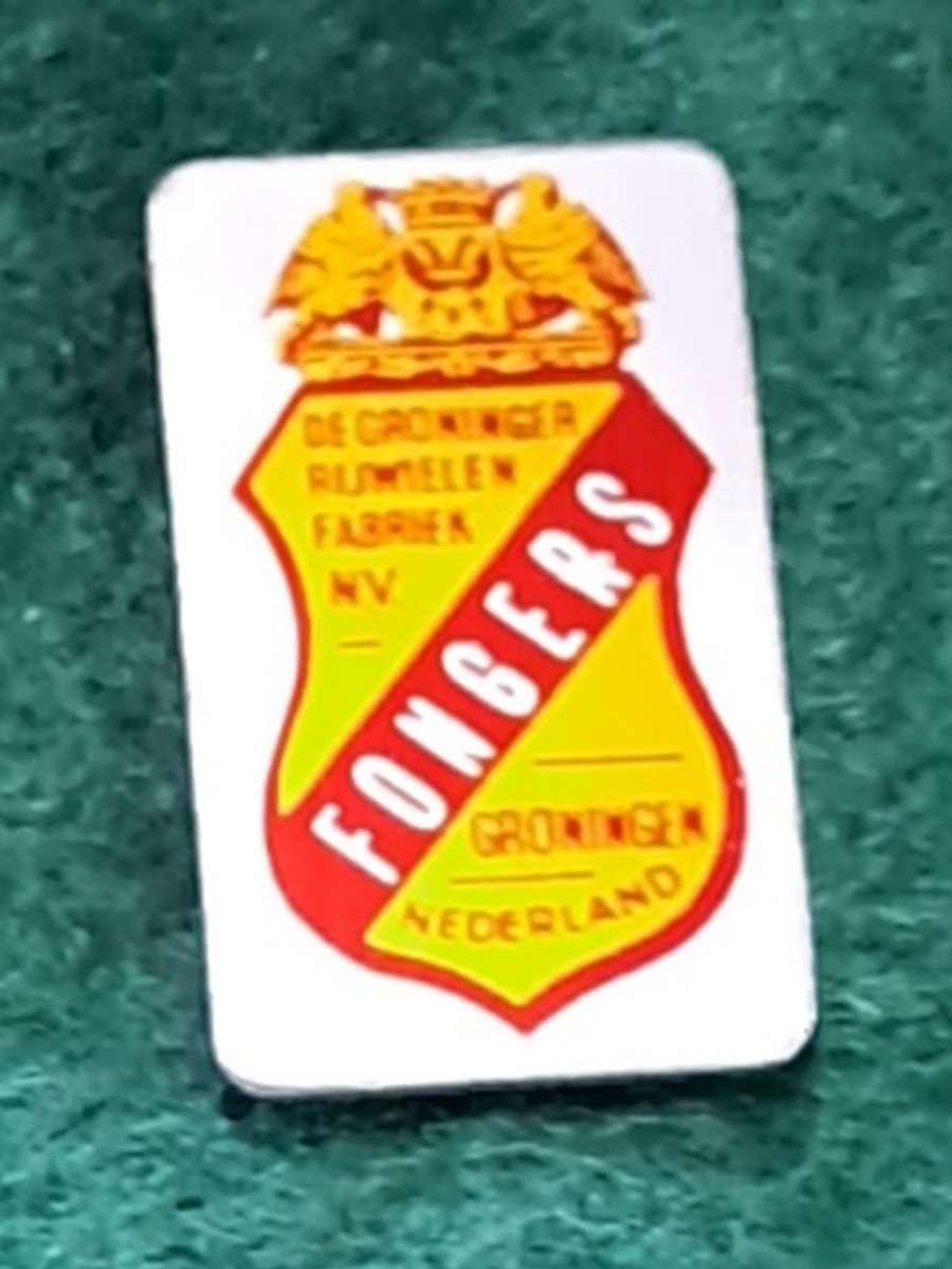 Pin: Vintage Dutch Advertising  - `De Groninger rijwielen fabriek N.V. Fongers Groningen Nederland `