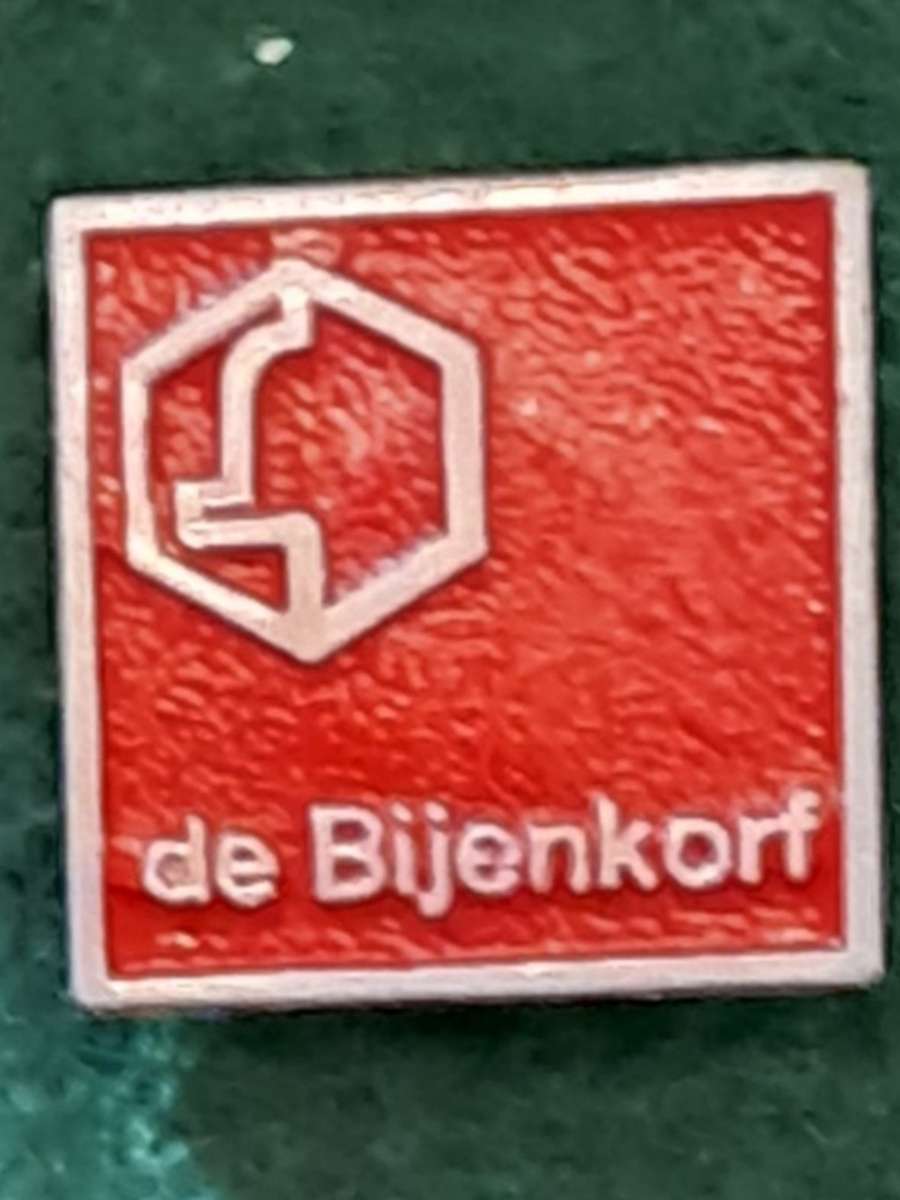 Pin: Vintage Dutch Advertising  - `de Bijenkorf ` -  Red