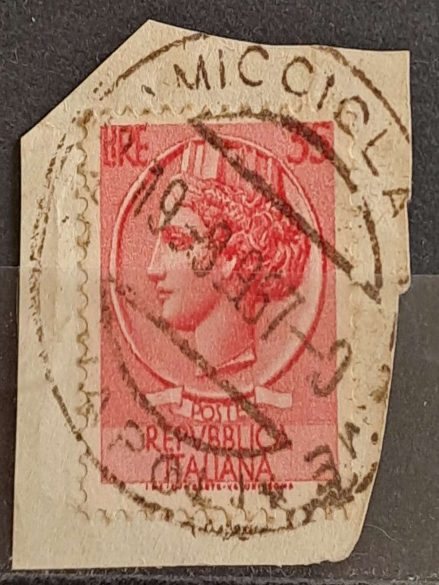 1957 - Italy -  Casamicciola Napoli  Postmark - 35 - Syracusean Coin