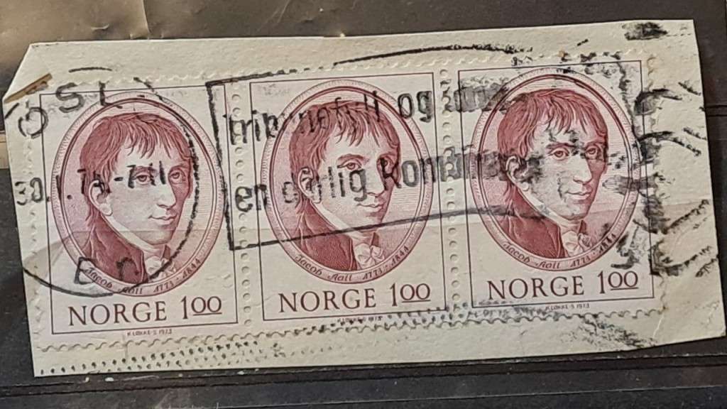 1973 - Norway - Postmark Oslo - 1.00 + 1.00 + 1.00 - The 200th anniversary of the birth of Jacob All