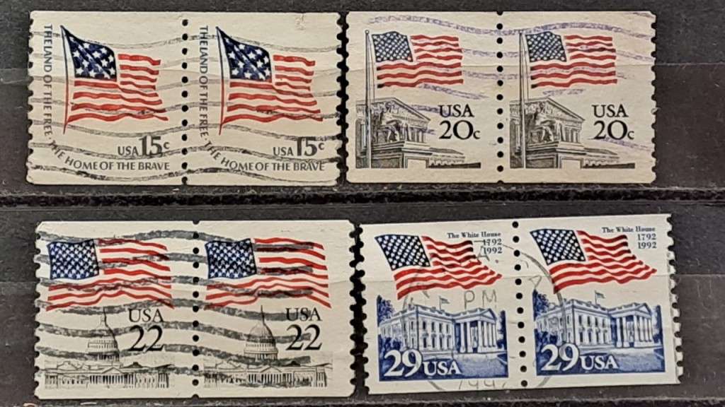 1978-1993 -  USA -  Flags - 4 x Pairs