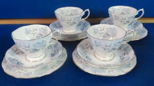 Royal Albert x4 Trios in Perfect Condition**Silver Maple**