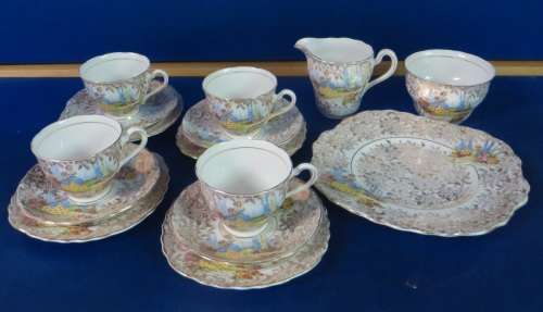 Beautiful COLCLOUGH Bone China Tea Set With stunning Design** WOW**