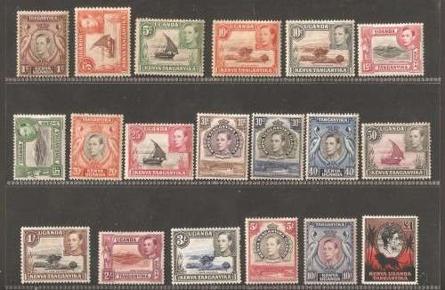 1938 Kenya, Uganda and Tanganika Mint Unused Set  " 1D to 1 Pound ** High Catalog Value R15200**