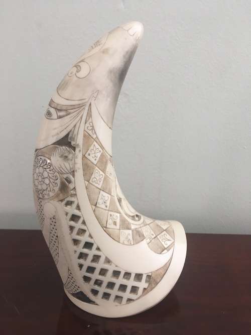 RARE** John Biccard Crushed Marble Sculpture is the shape of a Horn** In Perfect Condition*