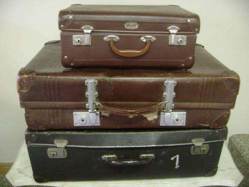 3 Vintage Suitcases (Cardboard) sold together as one lot!!!